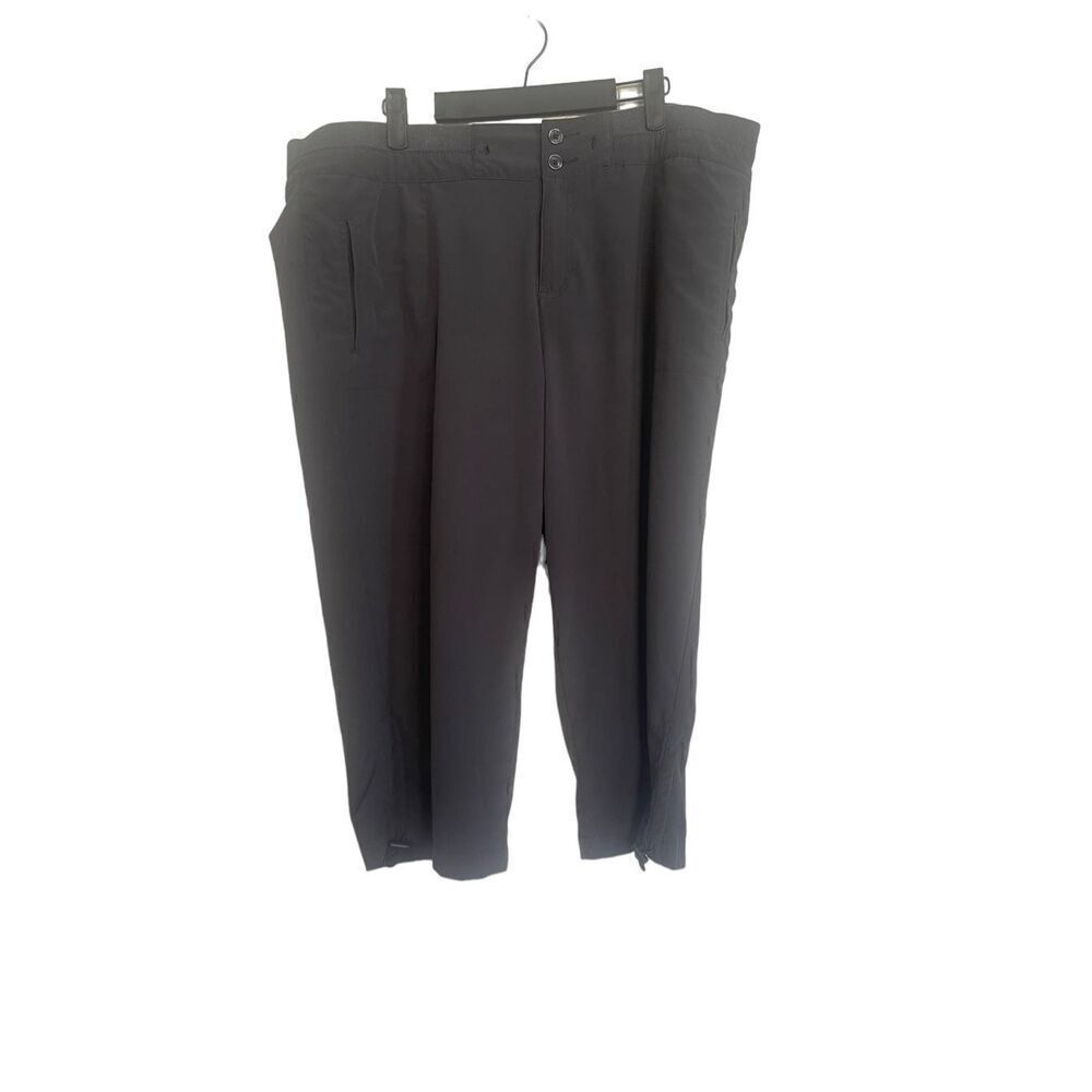 Khakis & Co Womens Grey Adjustable Hem Zip-Up Casual Cropped Pants Size 16W